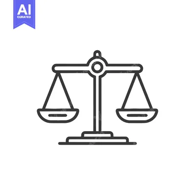 Aset premium populer: Minimalist Scales of Justice Icon, Law and Balance Symbol, Outline Sty