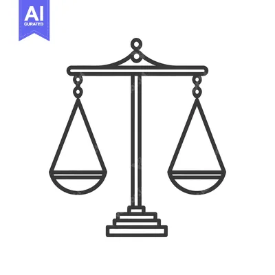 Popular premium asset: A symmetrical graphic illustrating the scales of justice balance