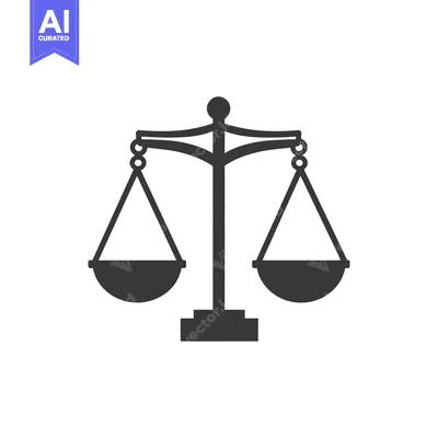 Aset desain premium: A simple depiction of balancing scales representing justice and law