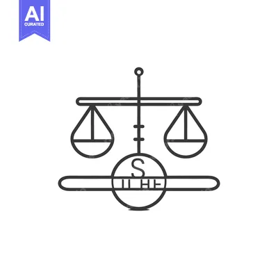 Popular premium asset: A minimalistic black and white depiction of balancing scales symbol