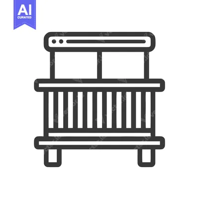 Aset premium populer: Minimalist Icon of a Modernist Bench with Slat Design and Clean Lines