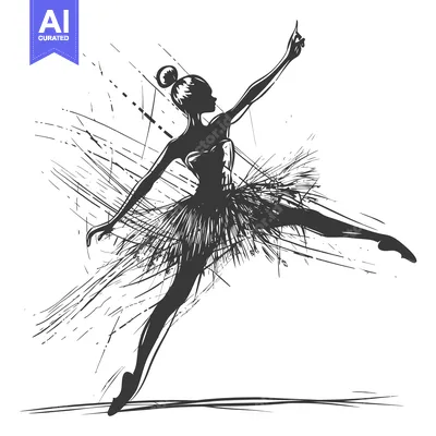 Aset premium populer: Ballerina in mid-air with outstretched arm and tutu