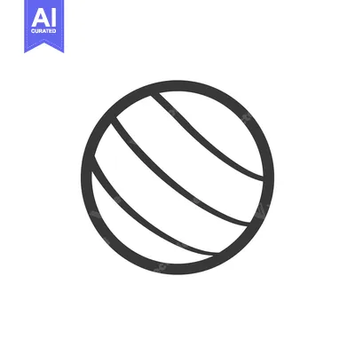 Premium design asset: A black and white illustration of a striped circular object