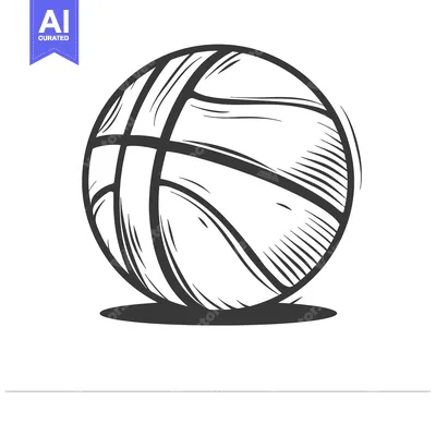 Popular premium asset: An illustration depicting a detailed basketball on a white background