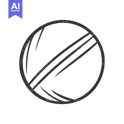 Aset desain premium: A simple illustration of a ball with diagonal parallel lines