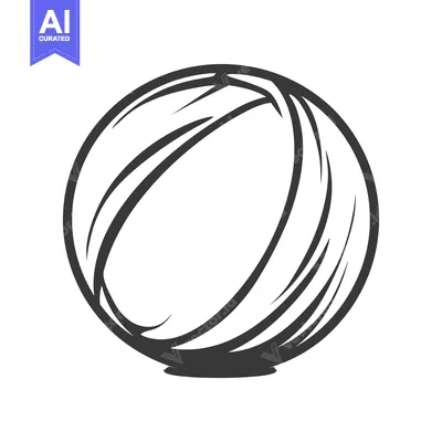 Aset premium populer: A round object illustrated with lines and a simple design