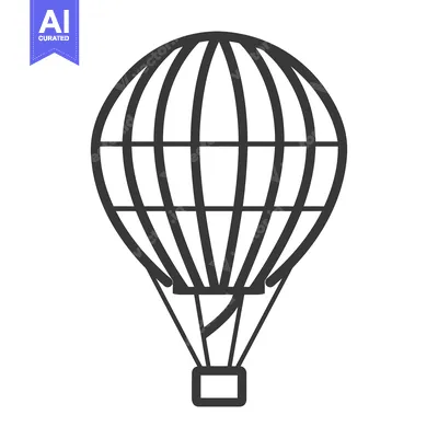 Popular premium asset: A simple line illustration of a hot air balloon in flight