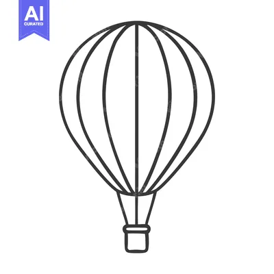 Aset premium populer: Illustration shows a stylized hot air balloon against white background