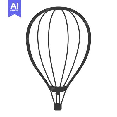 Aset premium populer: A simple illustration of a hot air balloon on a white background