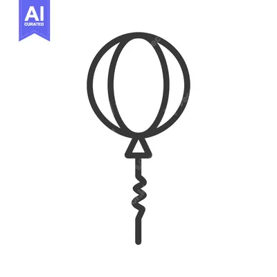 Popular premium asset: Simple drawing depicting a round balloon with a string attached below