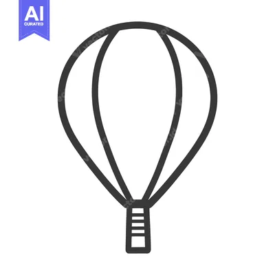 Aset desain premium: A simple vector illustration of a hot air balloon