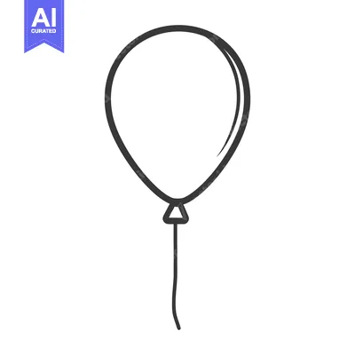 Popular premium asset: Simple Outline Drawing Depicting a Floating Balloon on White Backgroun