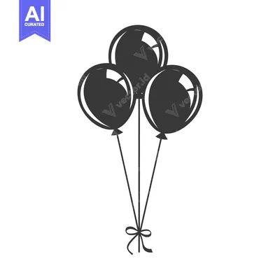 Aset premium populer: Three black balloons tied together with a bow on strings