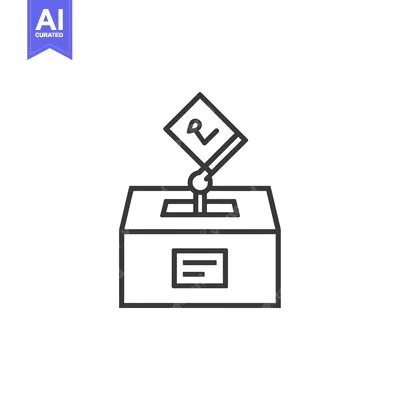 Aset premium populer: Ballot being cast into a ballot box