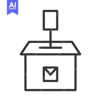 Ballot Box with Slot and Envelope Symbol