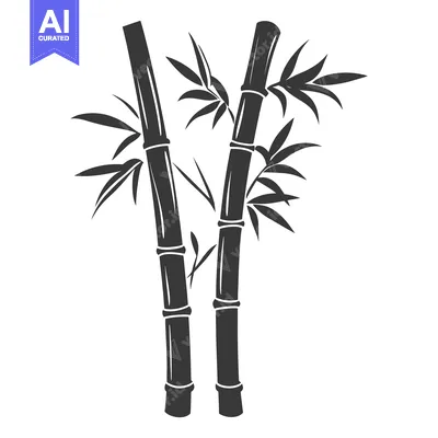 Popular premium asset: Two stylized bamboo stalks with green leaves are depicted