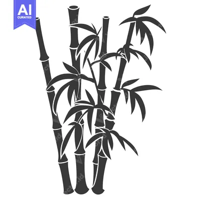 Aset premium populer: A collection of several tall bamboo stalks with leaves shown