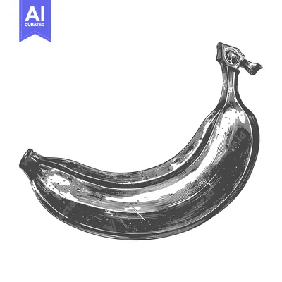 Aset premium populer: A close up illustration of a banana on a white background
