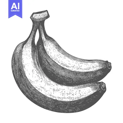 Aset premium populer: A sketch depicts two bananas attached together by their stems