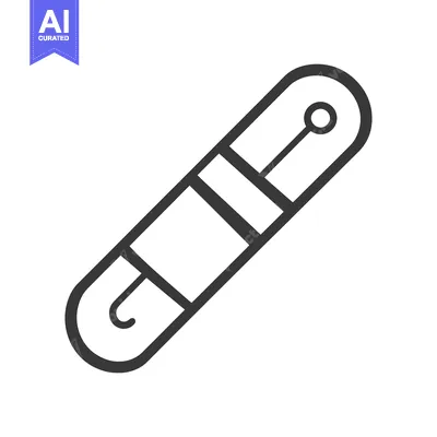 Aset desain premium: A simplified line drawing representing an electronic component and its