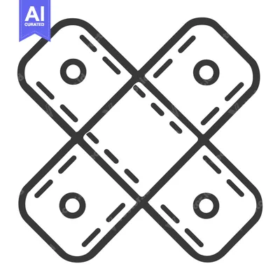 Aset desain premium: Four Rectangular Bandages Overlapping in a Cross Shape