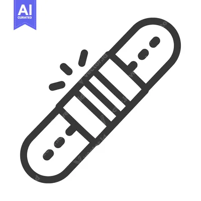 An illustration depicting an adhesive bandage with stylized broken lin