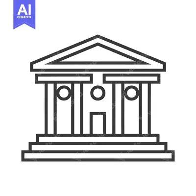 Popular premium asset: A minimalist line drawing depicting a classical building structure