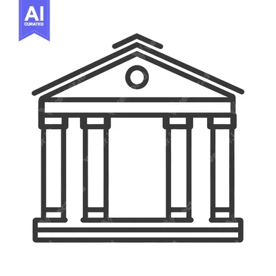 Premium design asset: A simple illustration of a building with columns and roof