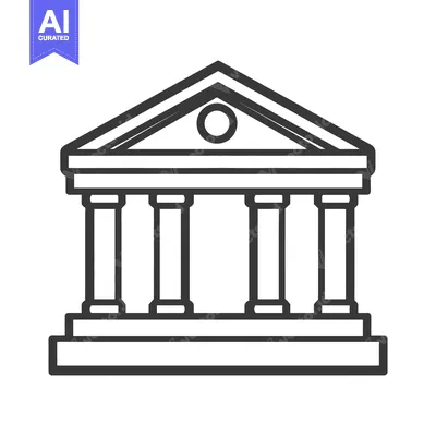 Aset premium populer: A detailed black and white illustration of a building facade