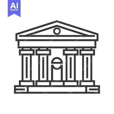 Popular premium asset: A black and white illustration of a classical building structure
