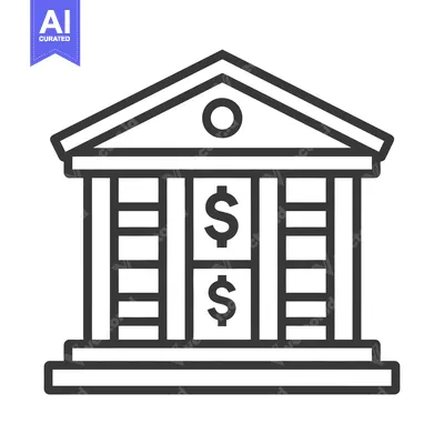 Aset premium populer: A simple illustration depicting the exterior of a financial institutio