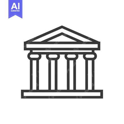 Premium design asset: An architectural illustration of a simple structure with pillars and a