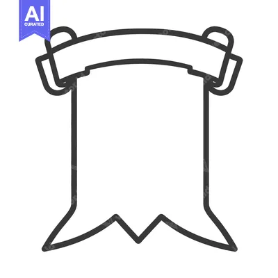Aset premium populer: A banner design with a blank scroll and top ribbon