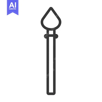 Premium design asset: A simple black and white drawing of a spear