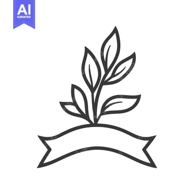 Popular premium asset: Simple vector illustration featuring plant leaves and decorative banne