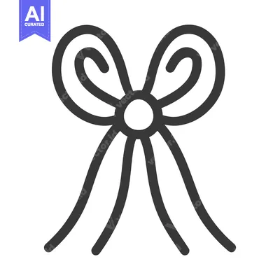 Popular premium asset: Simple black and white illustration of a decorative bow