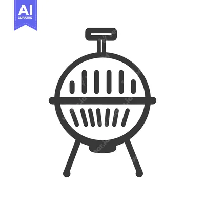 A black and white round grill with legs and a handle