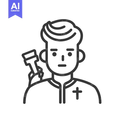 Premium design asset: A cartoon illustration of a man holding a brush tool
