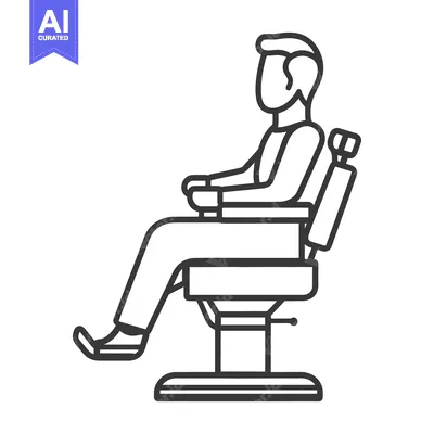 Aset desain premium: A person sitting in a chair facing towards the left side