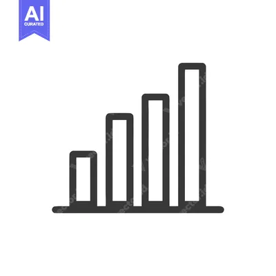 Aset desain premium: Ascending Bar Graph Icon: Simple, Clean, and Modern Design for Data Vi
