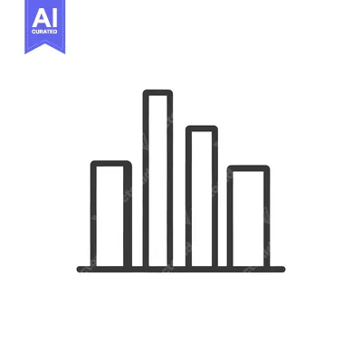 Aset premium populer: A simple black and white illustration of a bar graph diagram