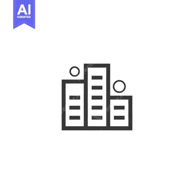 Aset premium populer: Simple Line Drawing Showing Buildings and Small Circles