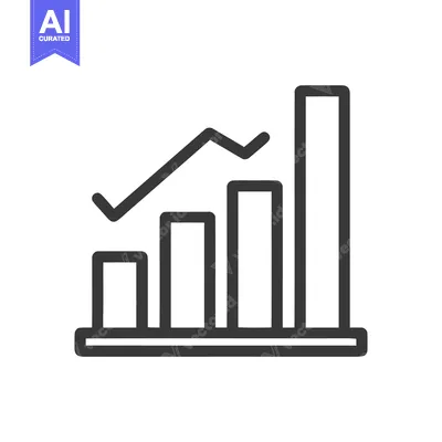 Aset desain premium: Ascending Bar Graph with Trend Line: Business Growth Icon
