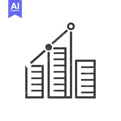 Aset desain premium: Bar Chart with Upward Trend Line and Data Points