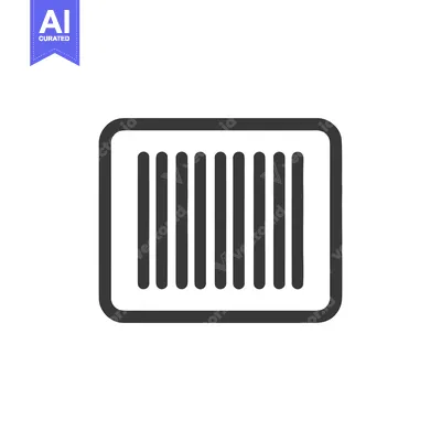 Premium design asset: Simple Barcode Icon: Minimalist Design, Isolated on White Background.