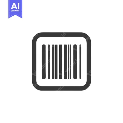 Aset premium populer: Simple Barcode Icon in Rounded Square Frame, Black and White