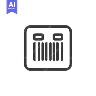 Stylized Barcode Icon: Minimalist Design on White Background