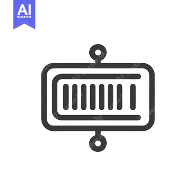 Aset desain premium: Abstract Minimalist Line Art Icon: Data Processing, Network Connection