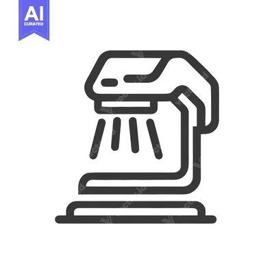 Aset desain premium: Stylized Icon of a Tabletop Fountain with Flowing Water Design