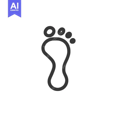 Aset premium populer: Minimalist Footprint Icon: Simple, Clean Design on White Background